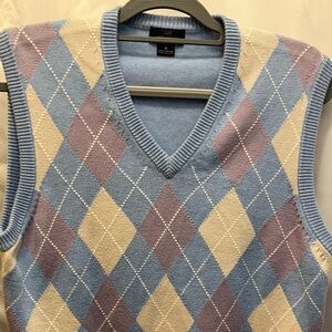 Brooks Brother Cotten Vest Size M.￼ Colors: Light Blue,￼ Lilac, And Tan . ￼